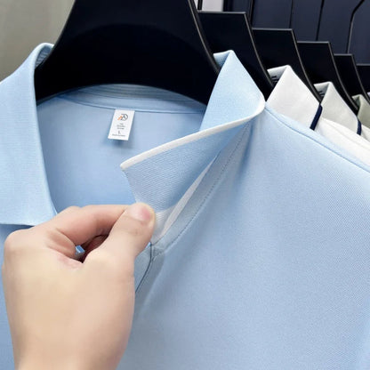 New Brand Men's Summer Short Sleeve Polo Shirt Lapel Exquisite Print Short Sleeve T-Shirt Fashion Casual Business Men's Clothing