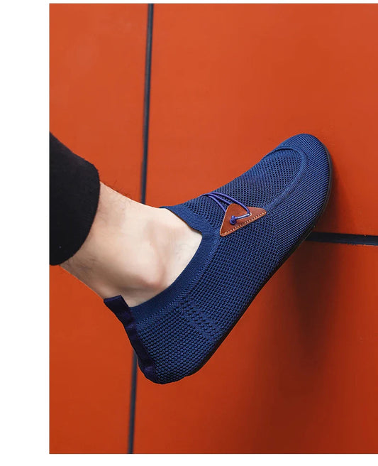 Mocassim Mesh Masculino para Dirigir, Solado Fino, Sapatilhas de Caminhada, Respirável, Antiderrapante, Casuais, Calçado Masculino Slip-on
