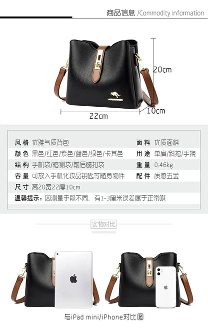 New High-quality Large Capacity PU Classic Women's Shoulder Bags 2025 Fashion Concise Light Luxury Versatile Style Crossbody Bag
