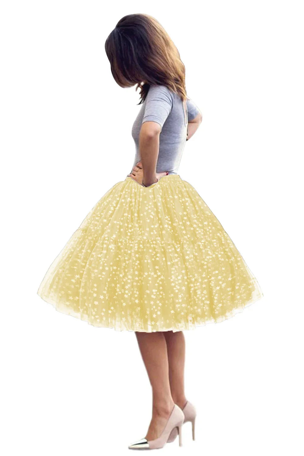 6 Layers Fluffy Ball Gown Women Short Skirts Knee Length Tutu Dress Underskirt Soft Tulle Petticoat for Club Cosplay Marathon