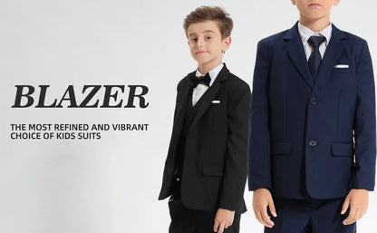 Boys Suit Set Kid Wedding Tuxedo Teenager Easter Formal Outfit Halloween Chritmas Birthday Party Gift School Performance Blazer