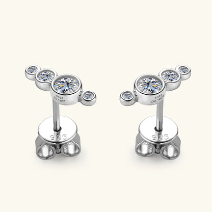 3mm Bezel Moissanite Earrings Original 925 Sterling Silver D Color Diamond Bubble Earrings Ear Stud for Women Fine Jewelry