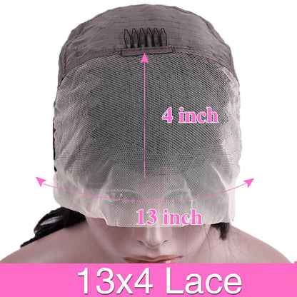 220% Density Bob Wigs Straight Human Hair Lace Front Wigs 13x4 Bob Brazilian Remy Hair Pre-plucked Lace Front Wigs 16 inch