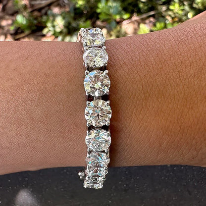 8mm Big Moissanite Diamond Tennis Bracelet for Women Men S925 Silver Plated 18k Yellow/White Gold BangleCertified Certificates