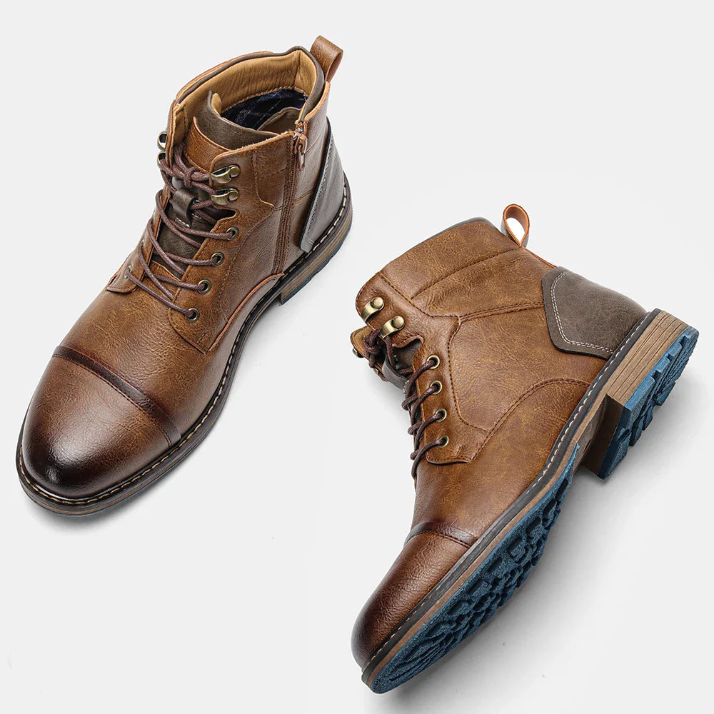 Size 8-13 Retro Men Boots 2025 Fashion Comfortable Spring Leather Boots