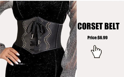 Pearl Chain Bustiers Tied Waspie Wide Belt Cinchers Underwire Lace-up Underbust Corset Bustier Corsets Tops Boned Corset