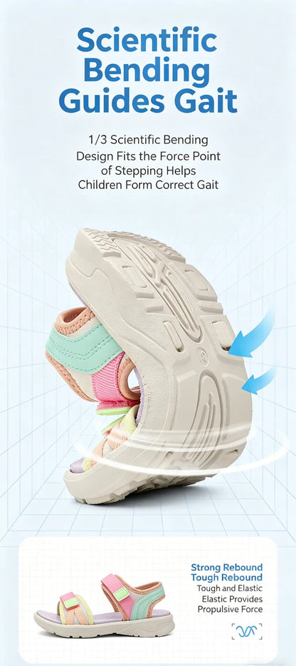 Children Casual Flat Sandals For Girls Summer Beach Shoes Breathable Open Toe Non-Slip Outdoor Kids Walking Sandials