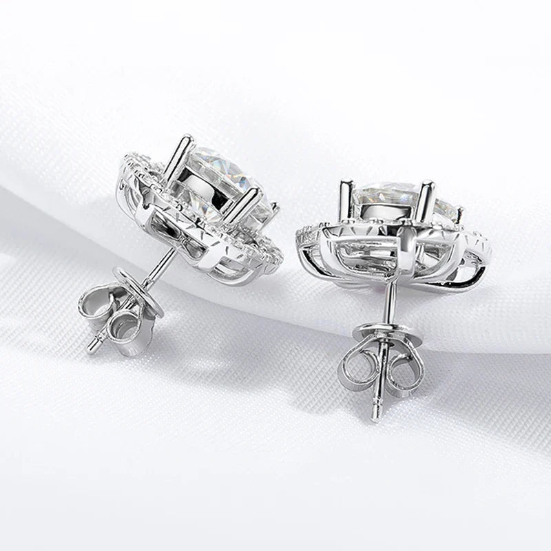 2ct+0.3ct Full Moissanite Studs Earring for Women Sparkling Diamond Wedding Party Ear Stud S925 Sterling Silver Jewelry