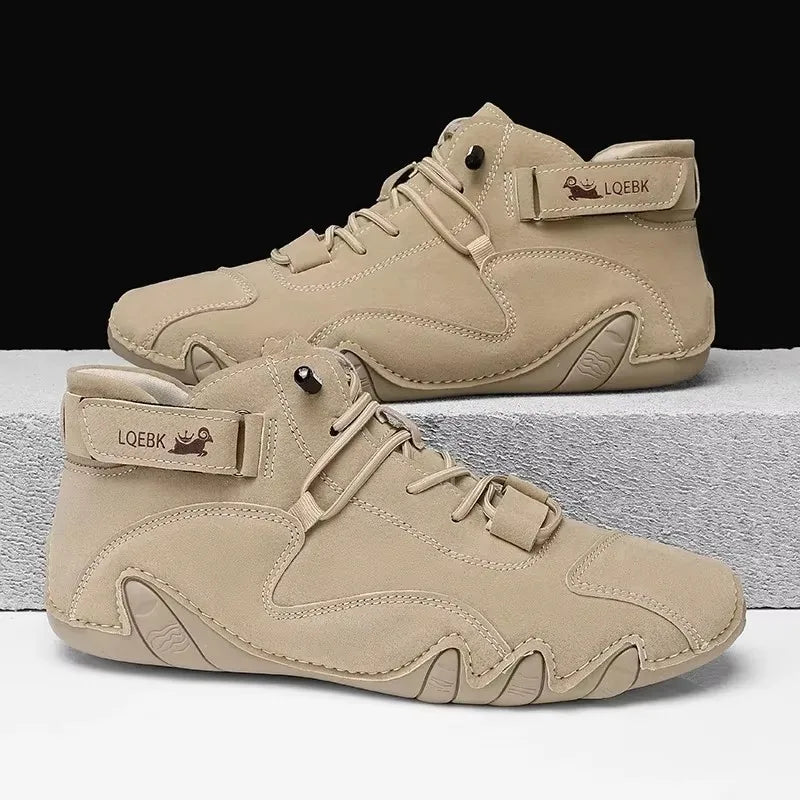 New 2025 Men's Retro Design Sports Shoes Men's Outdoor Casual Leather Breathable Comfortable Summer Hot Selling Flat Ankle Boots