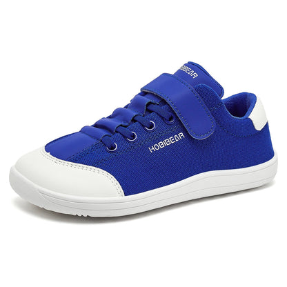 Boys Girls Barefoot Shoes Kids Wide Toe Minimalist Sneakers Lightweight Hook Loop Artificial Leather Fabric Shoes
