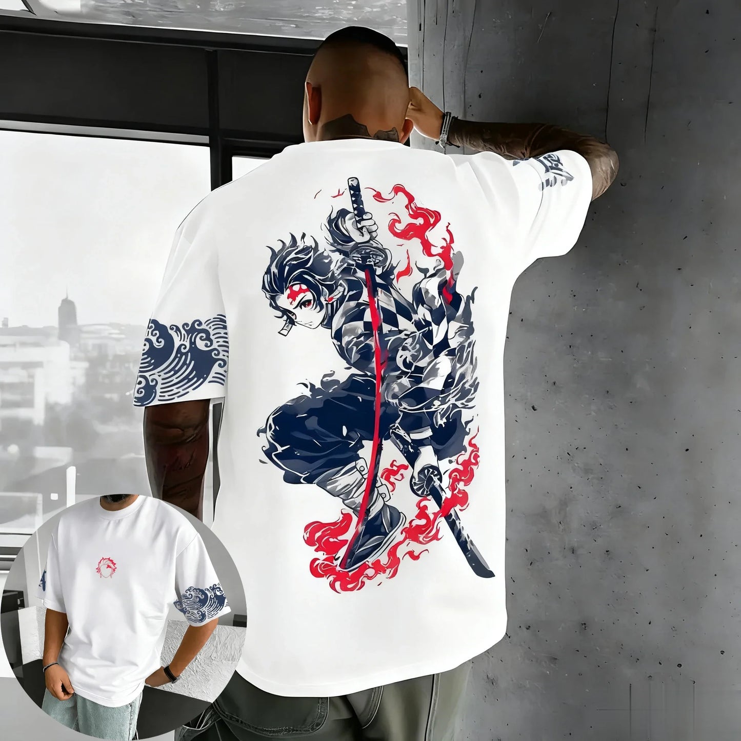 Camiseta Demon Slayer Anime Manga Curta Masculina Feminina Algodão Streetwear Casual Tops Verão Oversized Fashion Y2k Unissex