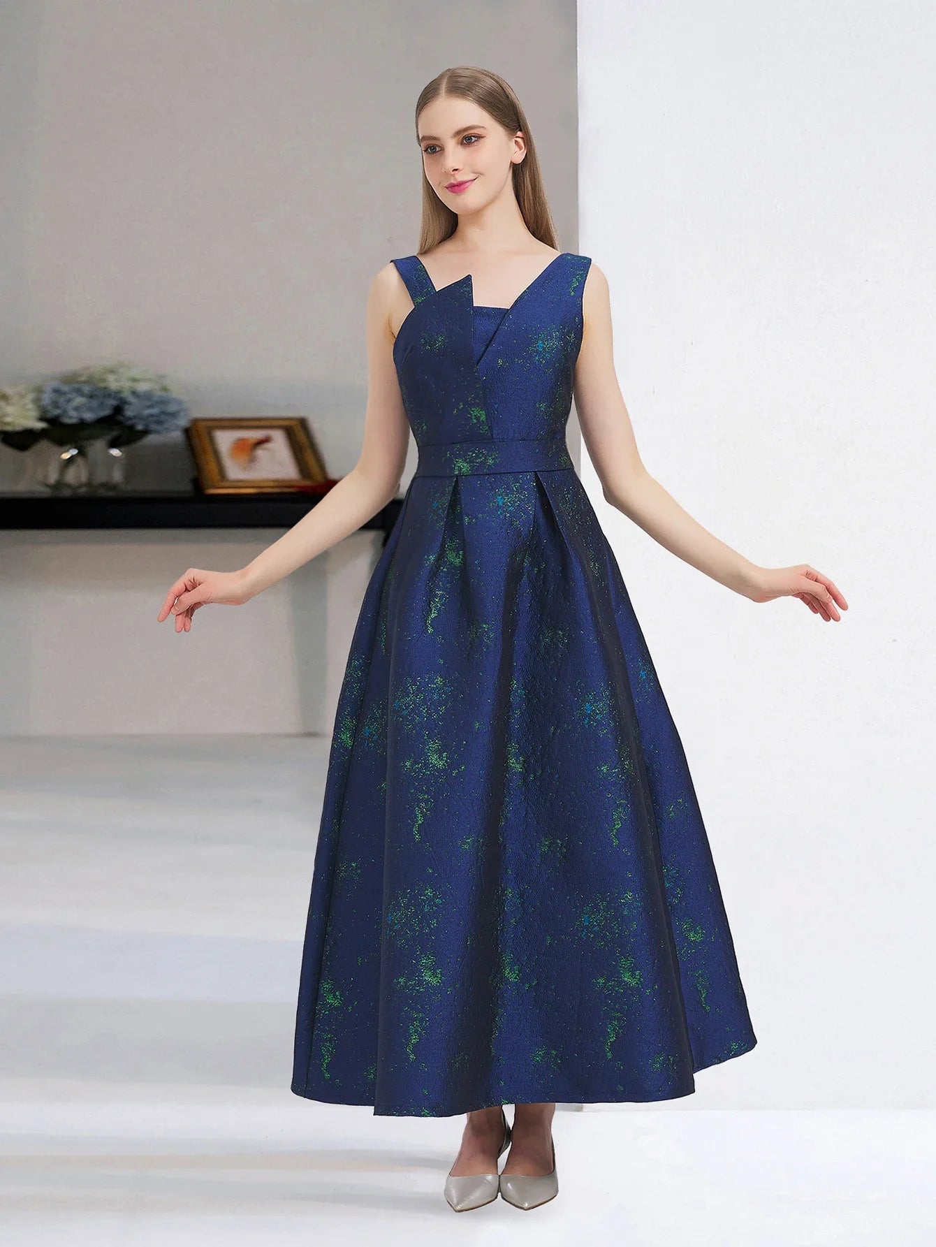 Women Elegant Long Maxi Dress Floral Jacquard Dress New Spring Summer Evening Party Dresses Vintage Girl Vestidos
