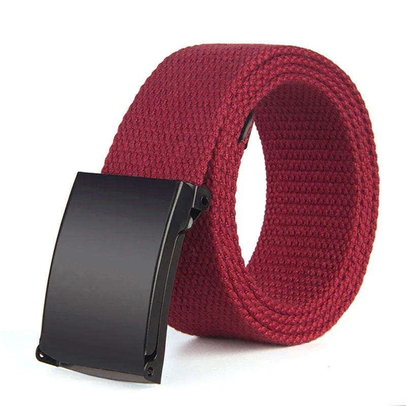 Fashion New Unisex Trousers Belts Canvas Belt metal buckle Men Women Boys Jeans belts Candy Colors Top quality120cm luxury belts