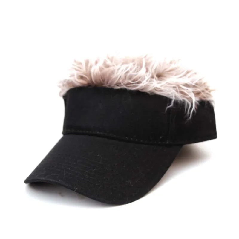 New Unisex Casual Camouflage Visor Hat Men Women Adjustable Sun Sunshade Hip Hop Baseball Cap With Spiked Hairs Wigs Casquatte