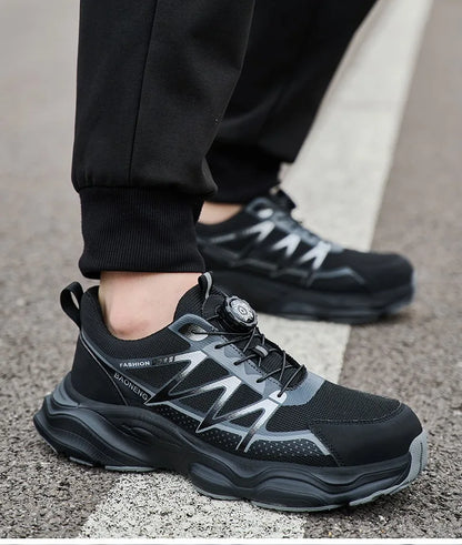 Anti Puncture Safety Shoes Steel Toe Anti Smash Lightweight Durable Slip Resistant Work Boots for Men Construction Industrial