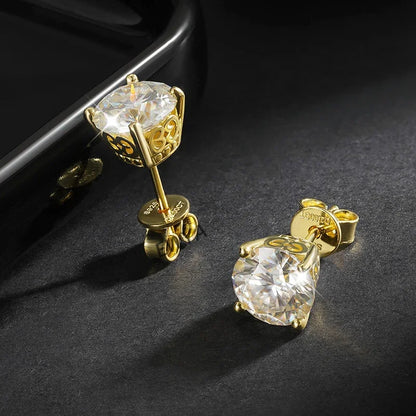 GRA Certified 2CT 8mm D Color Moissanite Stud Earrings For Women Party Wedding 4 Prong S925 Silver Earring Ear Studs Gift