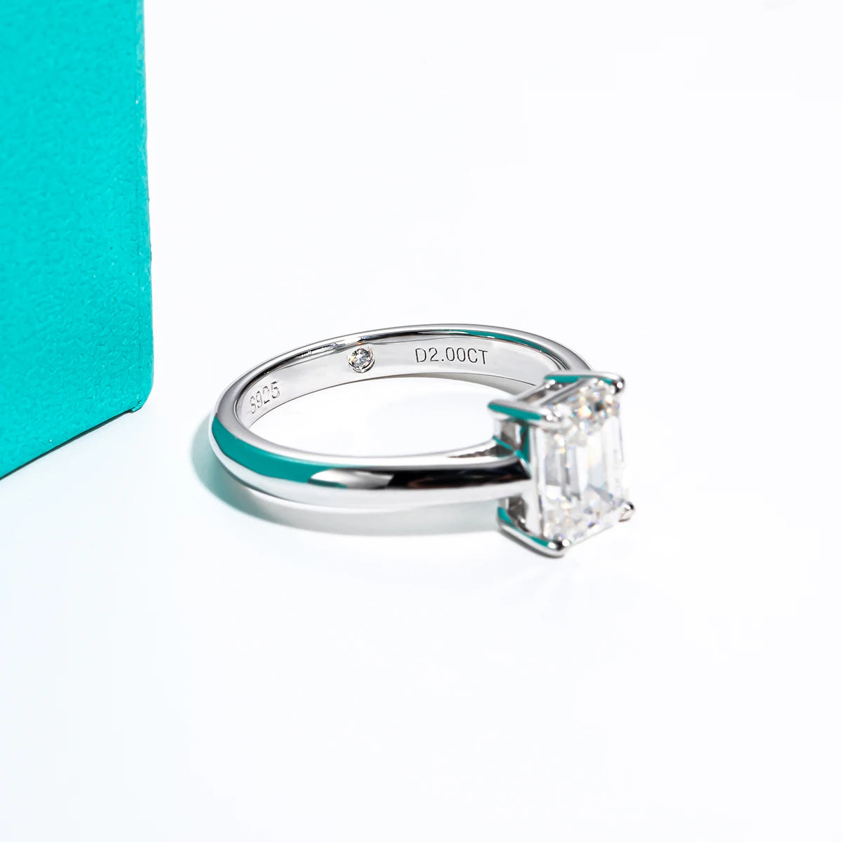 6x8mm 2ct Emerald Cut Moissanite Engagement Wedding Ring 925 Sterling Silver Rings For Women Jewelry Wholesale