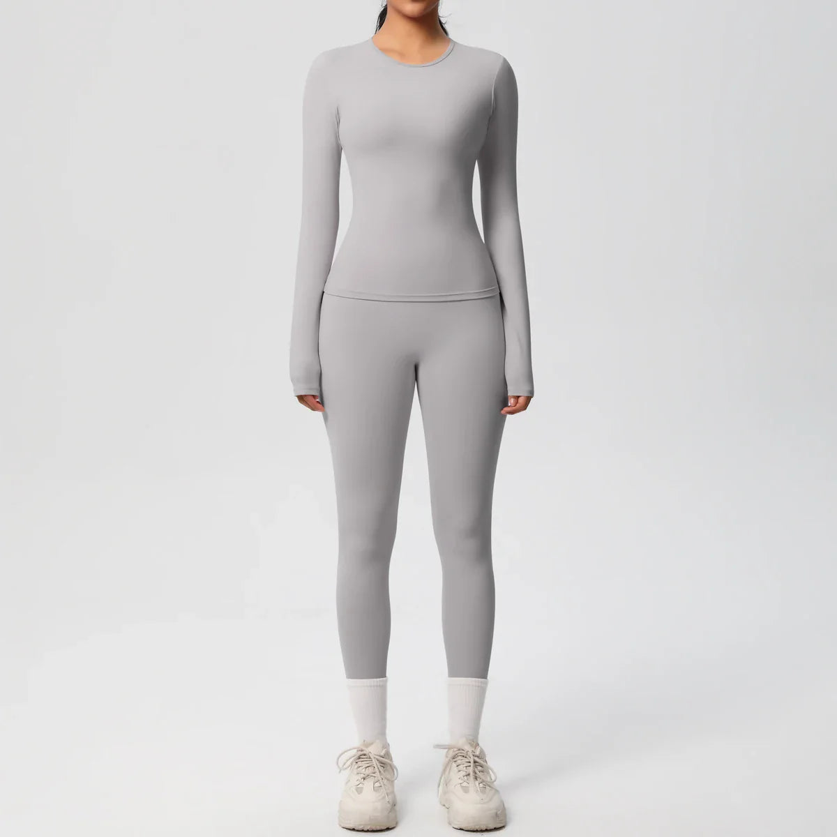 2 PCS Sportswear Yoga Set Gym Clothes Yoga Suits For Women Fitness Set Tracksuits Sports Long Sleeve Crop Top Gym Leggings