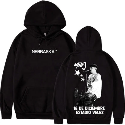 Rapper Milo J 166 Tour 2025 Album Graphic Hoodie Men Hip Hop Gothic Long Sleeve Sweatshirts Vintage Oversized Hoodies Streetwear