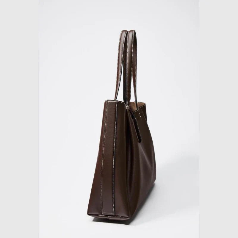CLIP TOTE BAG, Fashionable Top Handle Tote Bag, Solid Color Simple Shoulder Bag, Luxury Design Handbags for Women