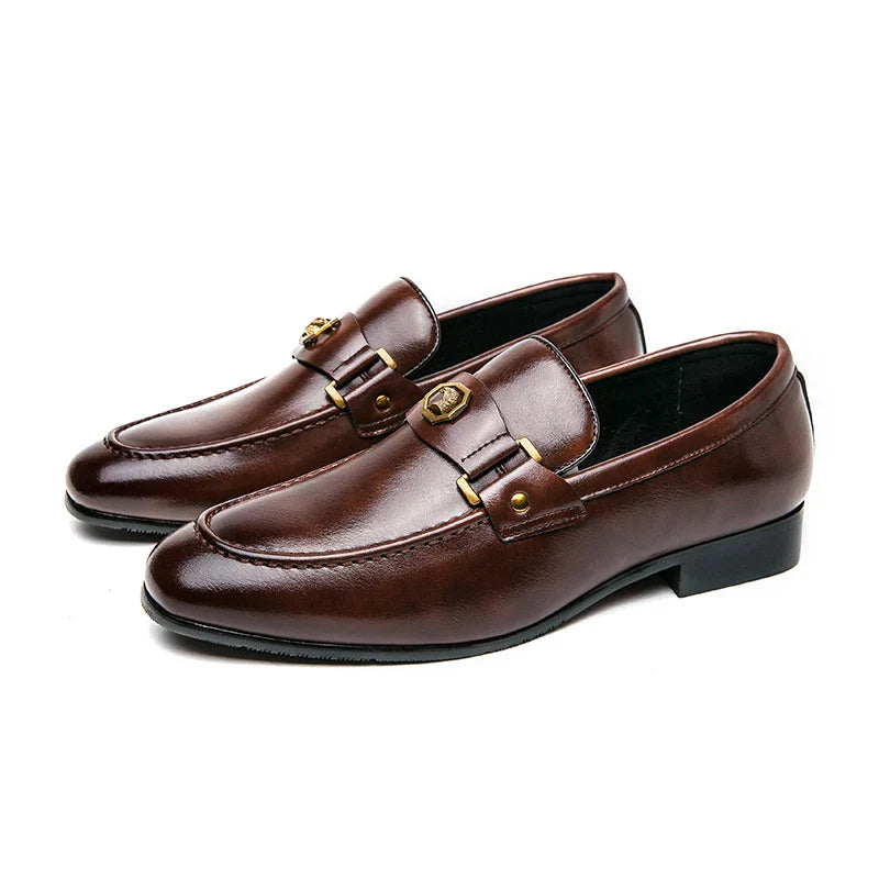 Novos Mocassins Pretos Masculinos Slip-On Bico Redondo Sapatos Sociais Masculinos Frete Grátis Sapatos de Casamento para Homens Tamanhos 38-47