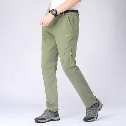 Lightweight Fishing Pants Stretch Waterproof Tactical Pants Men XL-5XL Summer Quick Dry Hiking Pants Men Zipper Pockets Trousers