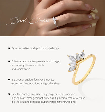 Luxury Sparkling Marquise Rectangle Moissanite Curved Ring S925 Silver for Women party Daily Jewelry Gifts Anniversary