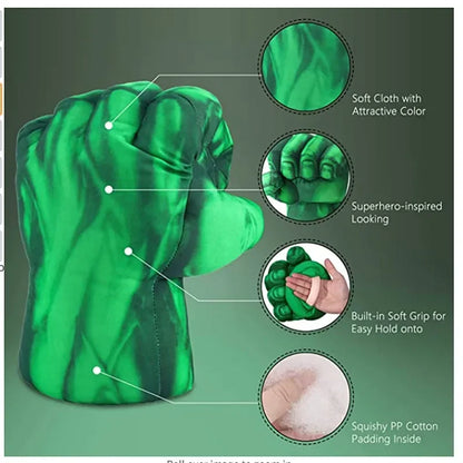 3-12Y Kids Superhero Costume Hulk Jumpsuit Halloween Mask Party with Gloves Cosplay Suit for Boys Girls Holiday Celebration