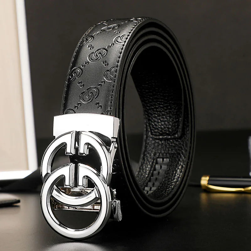 2025 New business Male Famous Style Metal Automatic Buckle Luxury Brand Women Belt Genuine Leather Belts for Men Strap jeans