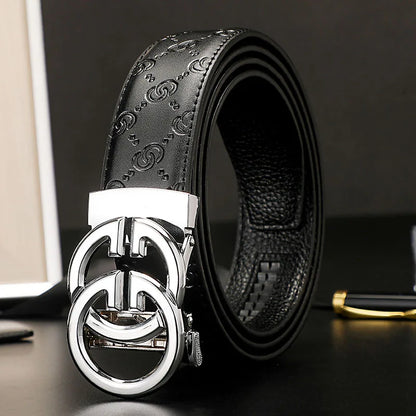 2025 New business Male Famous Style Metal Automatic Buckle Luxury Brand Women Belt Genuine Leather Belts for Men Strap jeans