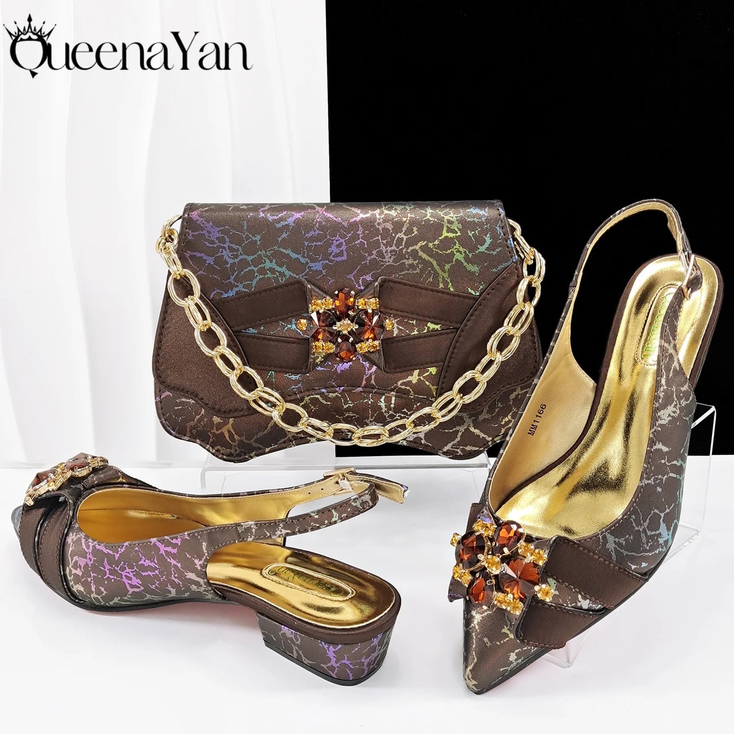Italian Fashion Sandals and Bag Matching Set 2025 Women Party Perfect Matching for Lemon Green Color Wedding Shoes