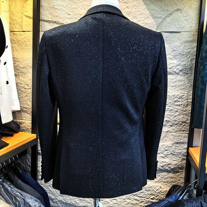 Turkish luxury wedding suits for groom 3 pieces man suits Slim Fit high quality Shining flash diamond Tuxedo Dinner Suit