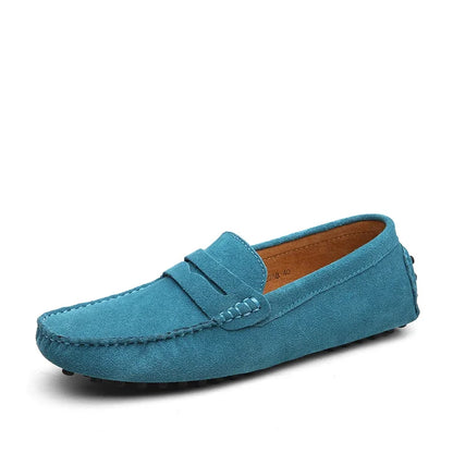 High Quality Suede Men Casual Shoes Non-slip Mens Driving Shoes Slip on Flats Loafers Leather Shoes 10 Colors Size 38-49