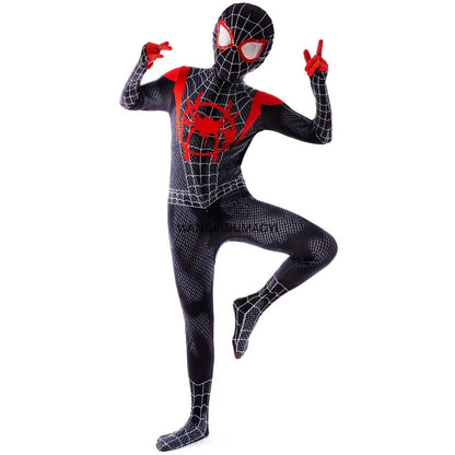 Anime Superhero  Costume Miles Morales Cosplay Zentai Bodysuit  Halloween Costumes Kids Superhero Costumes Movie Characters