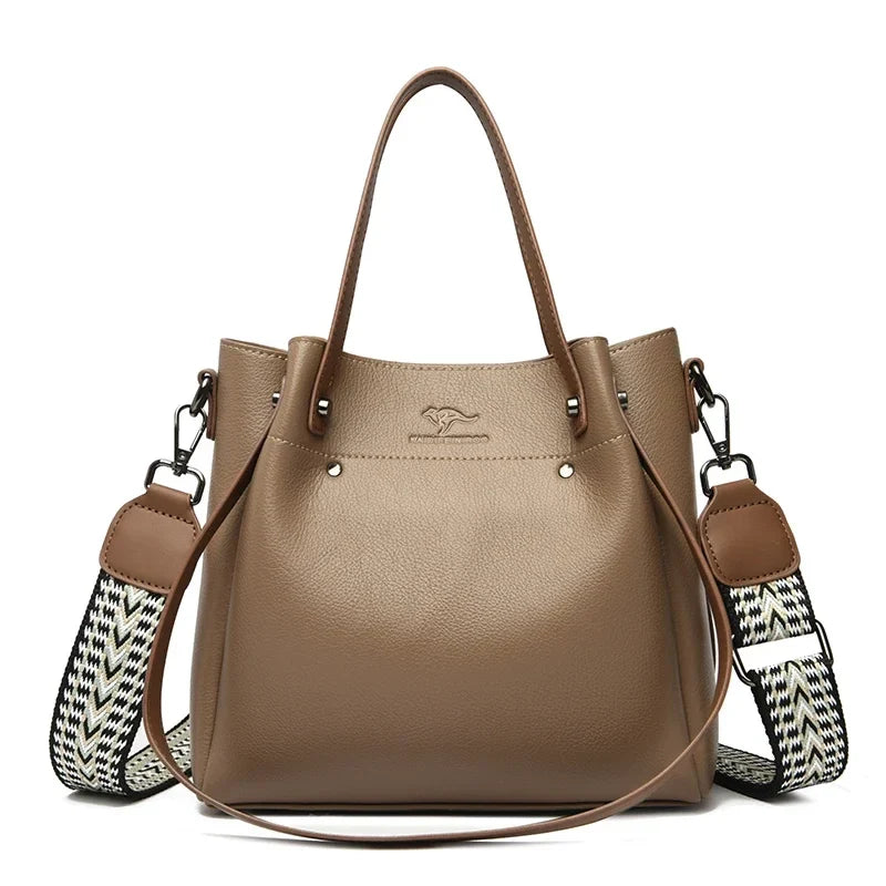 Genuine High Quality Leather Shoulder Crossbody Bags for Women Luxury Handbags Women Bag Large Capacity Soft Tote Messenger Bag