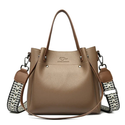 Genuine High Quality Leather Shoulder Crossbody Bags for Women Luxury Handbags Women Bag Large Capacity Soft Tote Messenger Bag