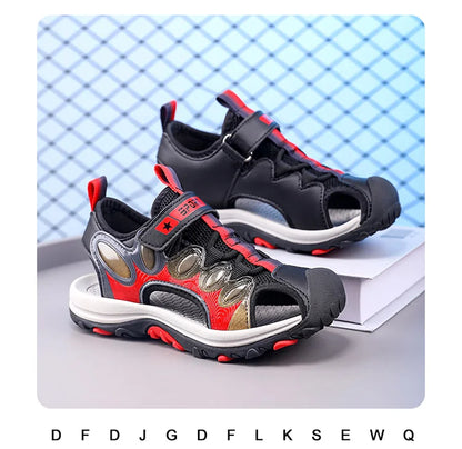 Summer Sport Sandals for Children's 5-16 Years Boys Breathable Anti-Slip Beach Water Shoes Outdoor Anti-Bump Walking Sandails