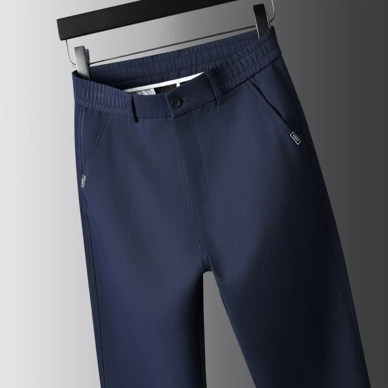 Spring Autumn Male Casual Pants Korean Mens Clothing Business Straight Work Trousers Solid Color Classic Versatile Man Pants