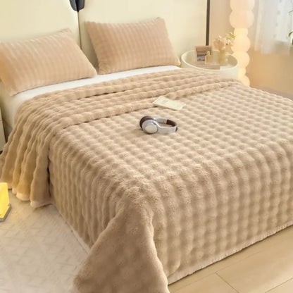 1pc Bubble velvet milk velvet blanket is soft  warm  breathable and can be used as a blanket  bed sheet  or blanket