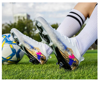 New Men Football Boots Soccer Cleats FG Non-Slip Training Shoes Soccer Shoes Long Spikes Match Ultralight Outdoor Drop Shipping