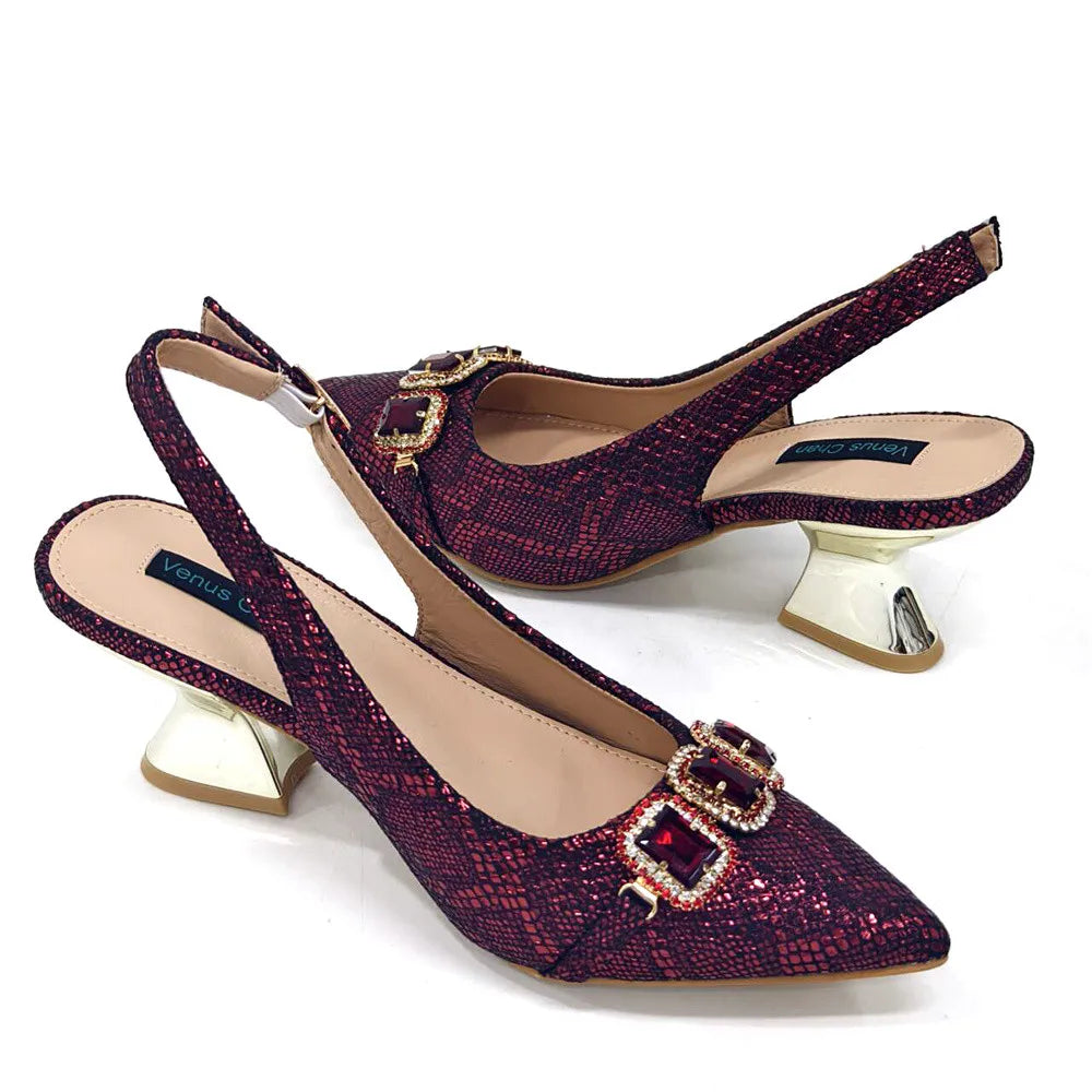 Ladies High Quality Women's Pumps And Bag Italian Fashion Design Dark Green Color Bag For Nigeria Wedding Party