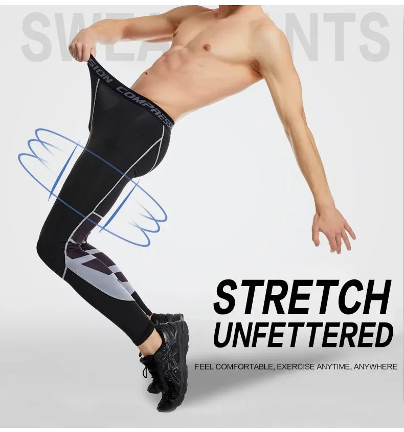 Men's Compression Pants for Running Cycling Basketball Soccer Elasticity Sweatpants Fitness Tights Legging Trousers Rash Guard