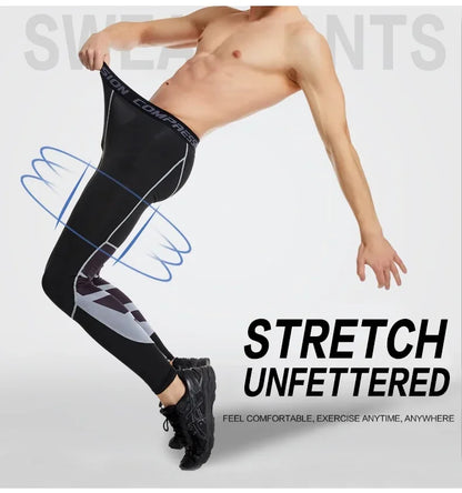 Men's Compression Pants for Running Cycling Basketball Soccer Elasticity Sweatpants Fitness Tights Legging Trousers Rash Guard