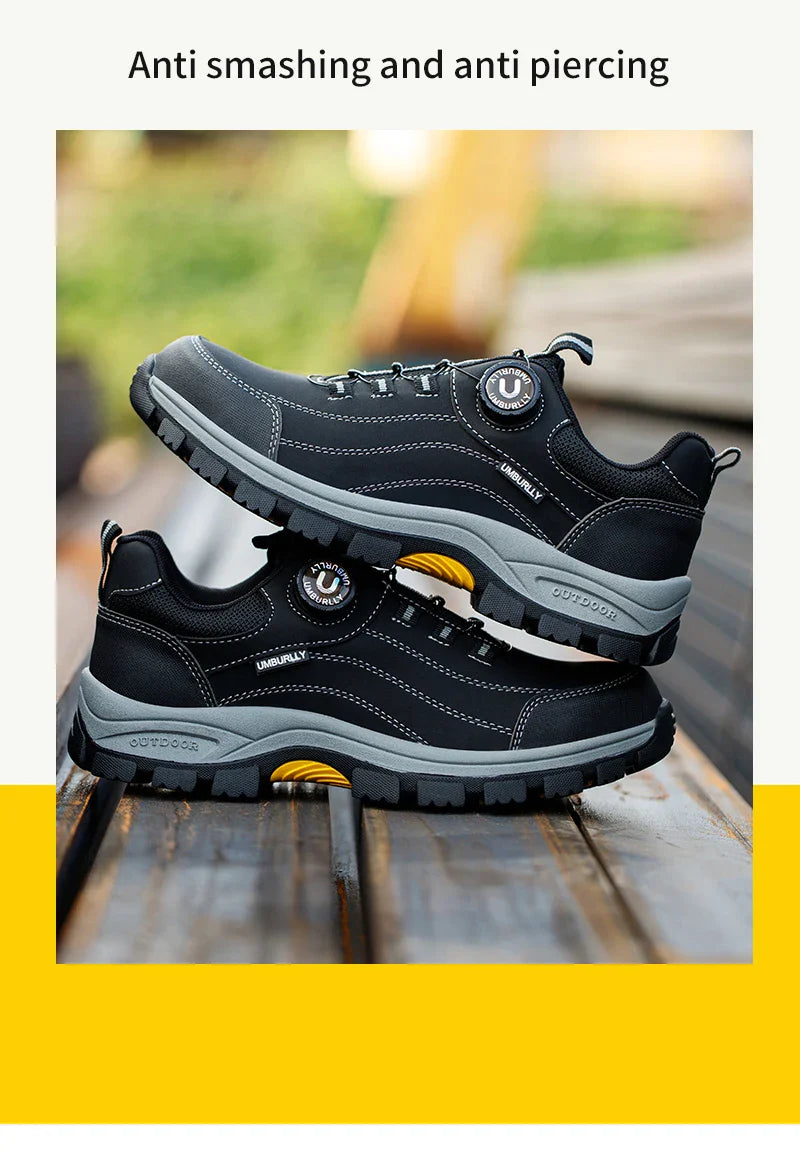 Men's Steel Head Safety Shoes Puncture And Smash Resistant Lightweight Sole Breathable Upper for Outdoor Workshop Work Shoes