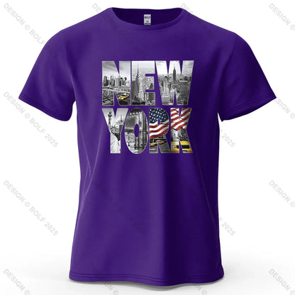 New York City Printed Men's T-Shirt 100% Cotton Oversized City Graphic Tees for Women Tops Tees Casual Streetwear
