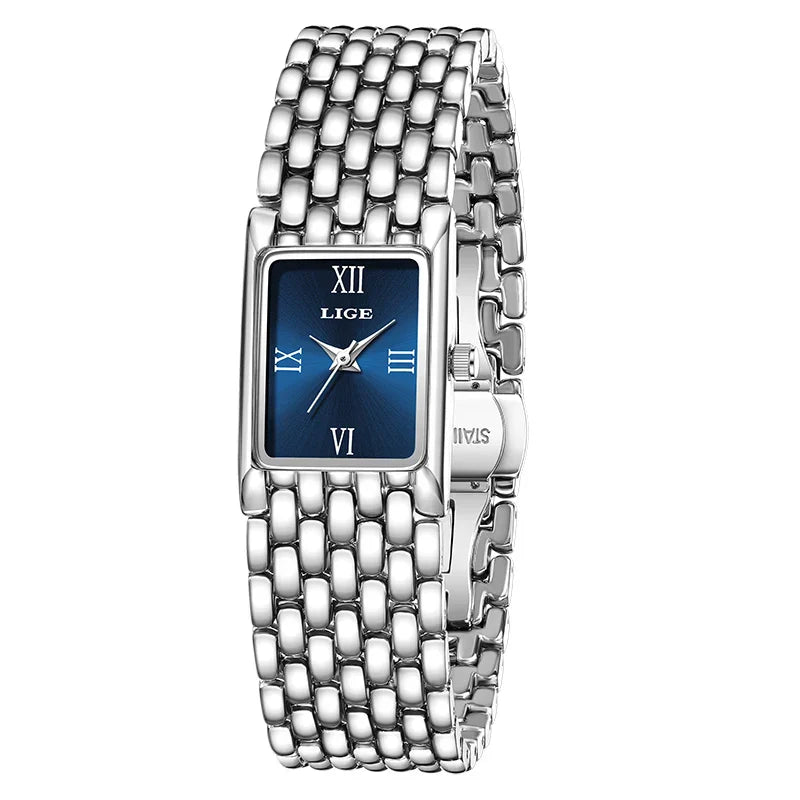2025 New Gold Women's Watch Luxury Quartz Watch Stainless Steel Bracelet Retro Fashion 30M Waterproof Watch for Women reloj