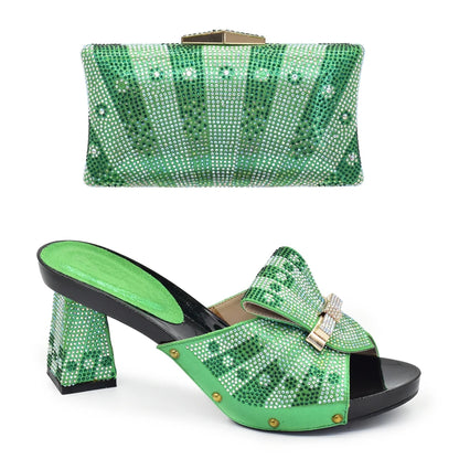 Shoe and Bag Set African Sets 2026 Fashion Gold Color Ladies Matching Shoe and Bag Set for Women Italian Ladies Shoe and Bag Set