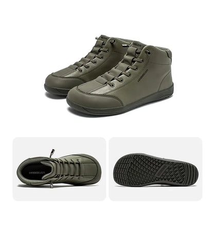 Mid-Top Barefoot Shoes Unisex Wide Toe Minimalist Ankle Boots Artificial Leather Outdoor Non-Slip Sneaker