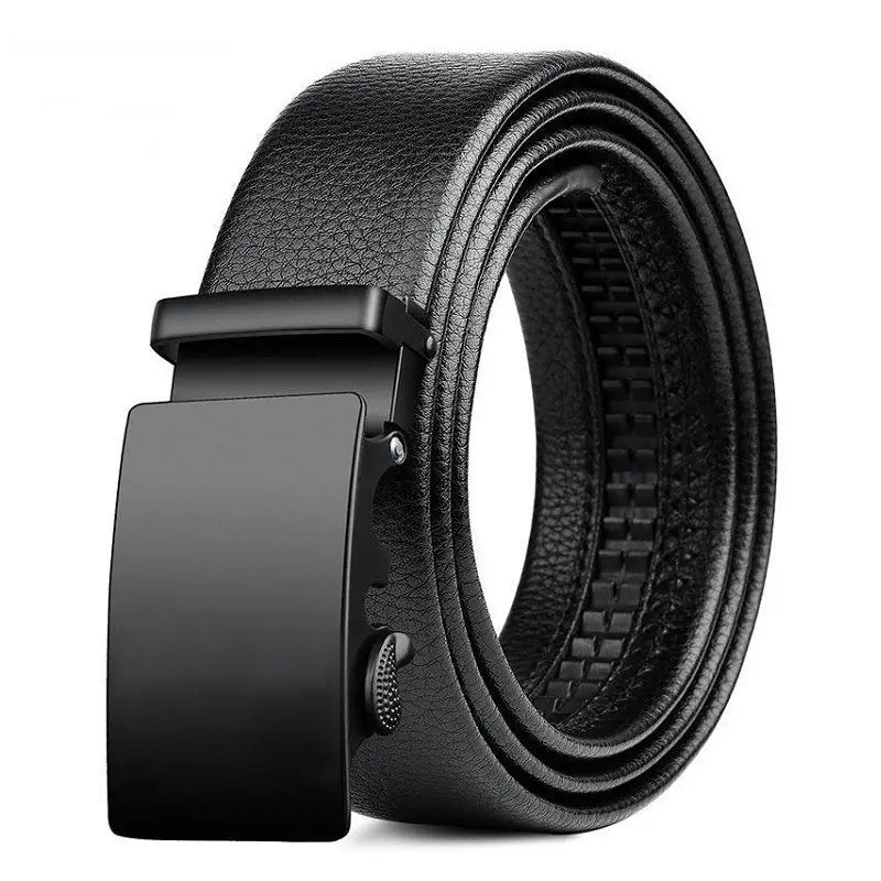 Business Men's Belt Metal Automatic Buckle Work Belt High Quality Men 120cm Leather Belt Business