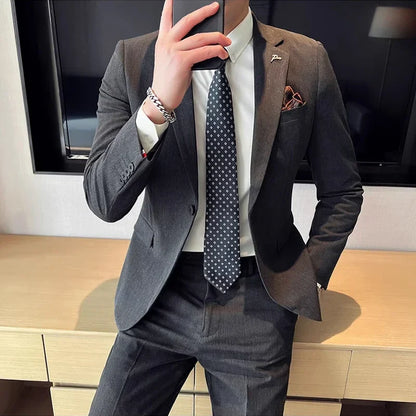 Terno Masculino Casual de Escritório Noivo Casamento Blazer Calça Social